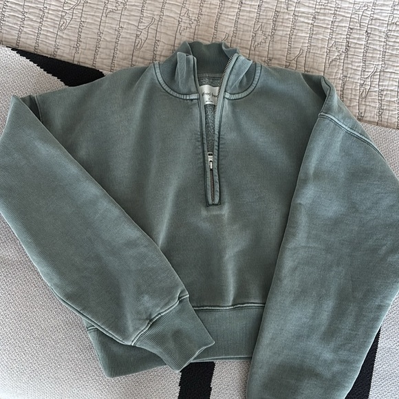 Wilfred Free Cropped Teal Sweatshirt XS - Picture 1 of 8